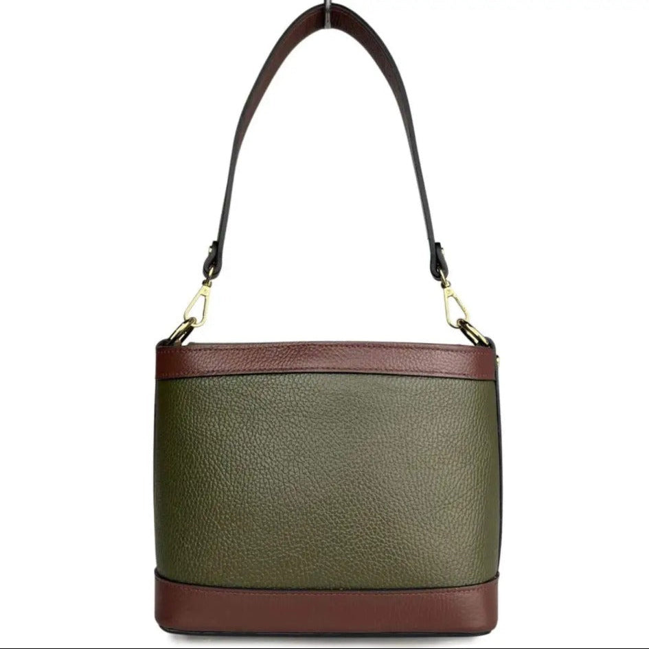 Borsa Giulia bicolore oliva