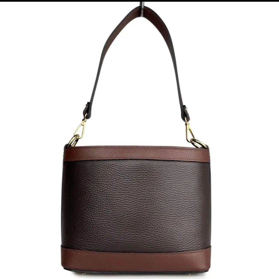 Borsa Giulia bicolore testa di moro