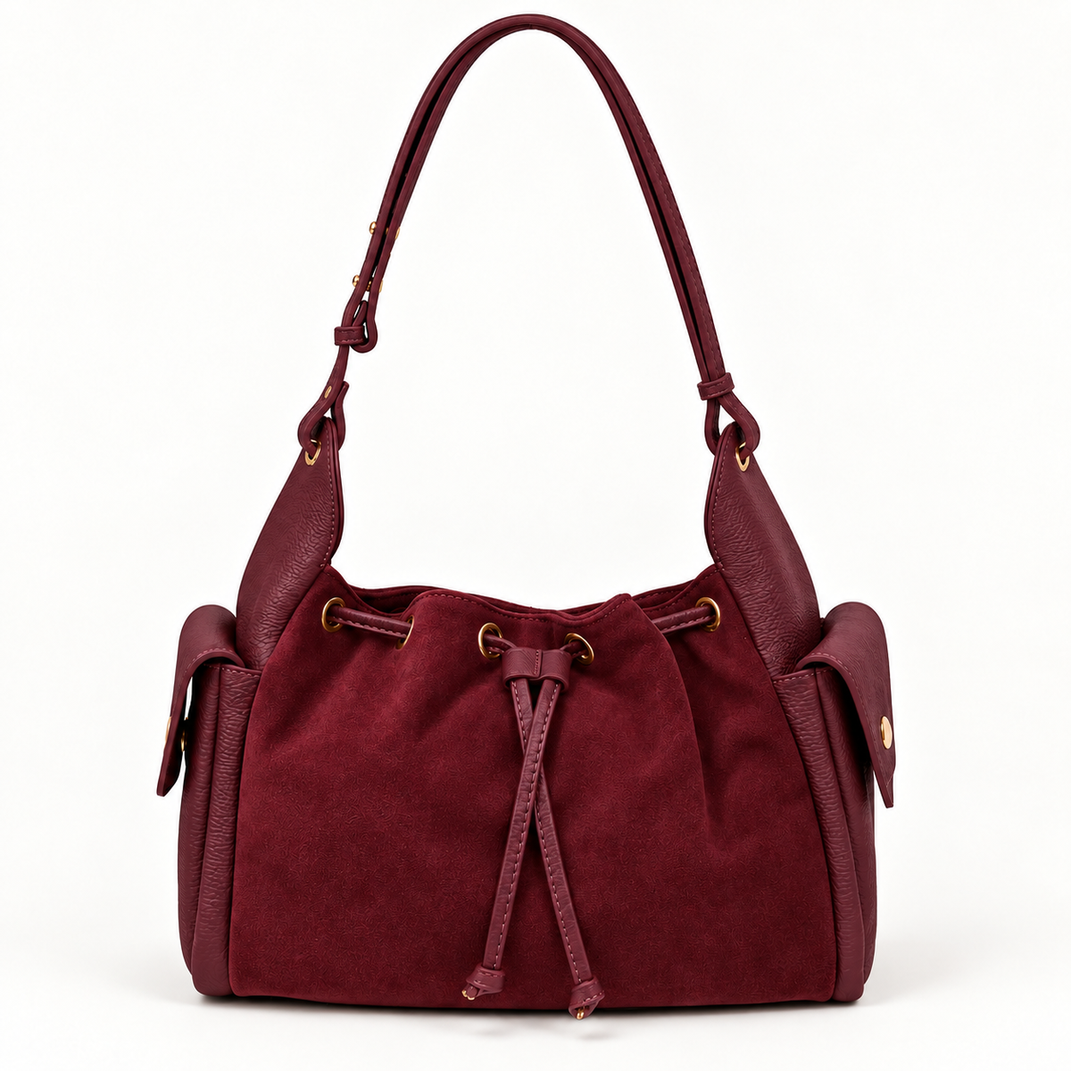 Futura Bag Bordeaux in pelle dollaro e camoscio