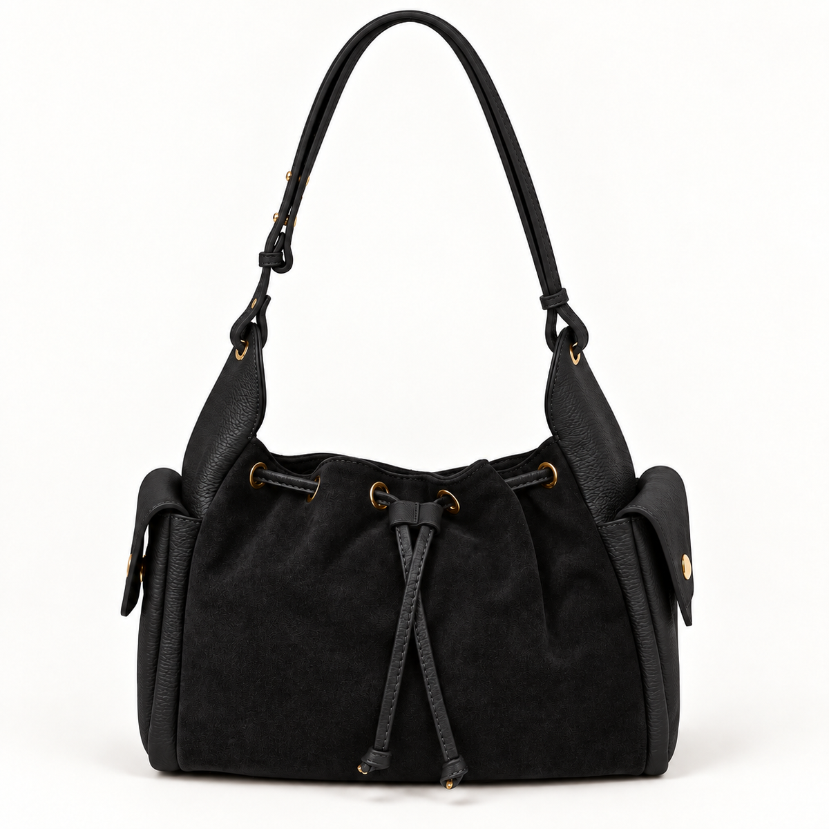 Futura Bag Nera in pelle dollaro e camoscio