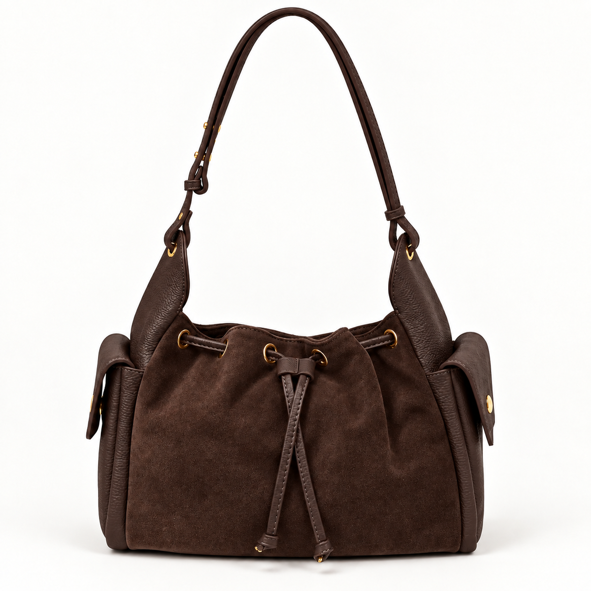 Futura Bag Testa di moro in pelle dollaro e camoscio