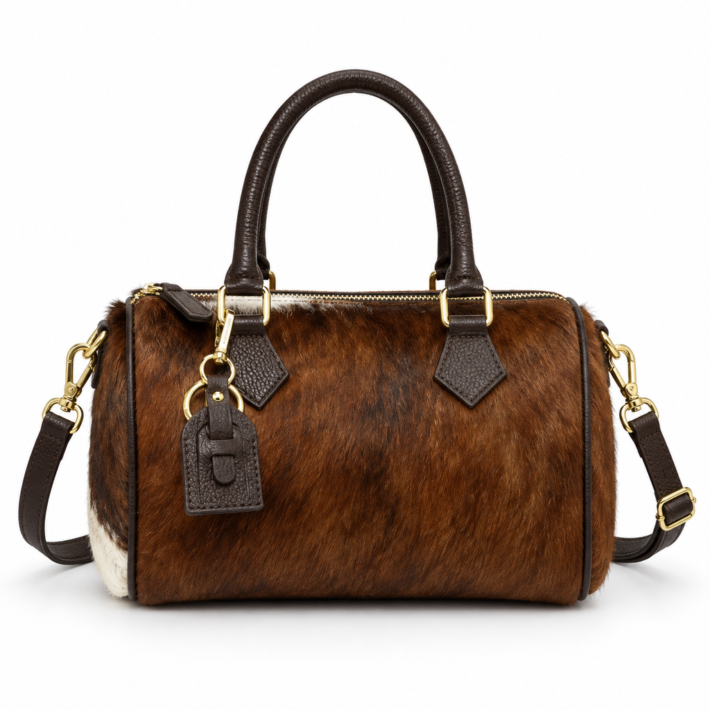 Borsa Ginevra cavallino marrone su fondo bianco