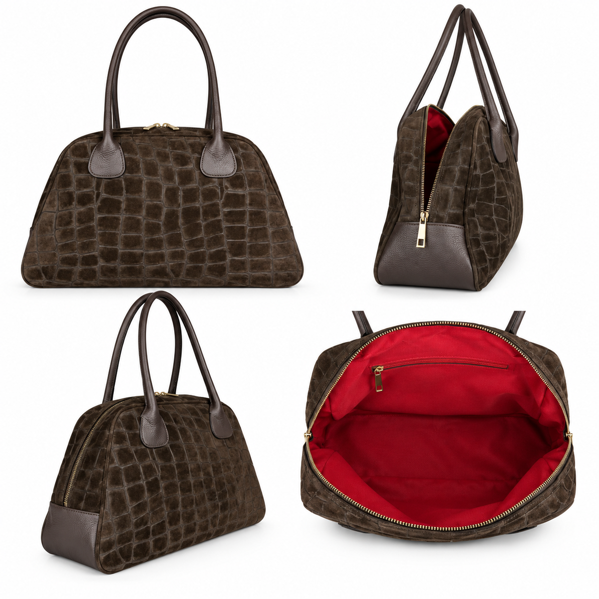 Maxi Bowling Bag dettagli e interno rosso