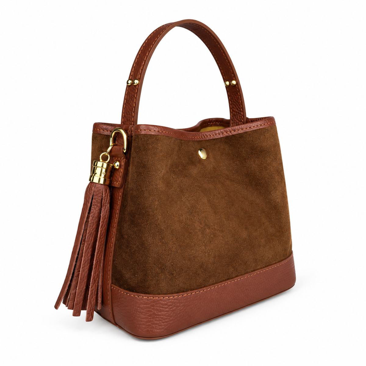 Borsa secchiello 6178 small marrone su fondo bianco