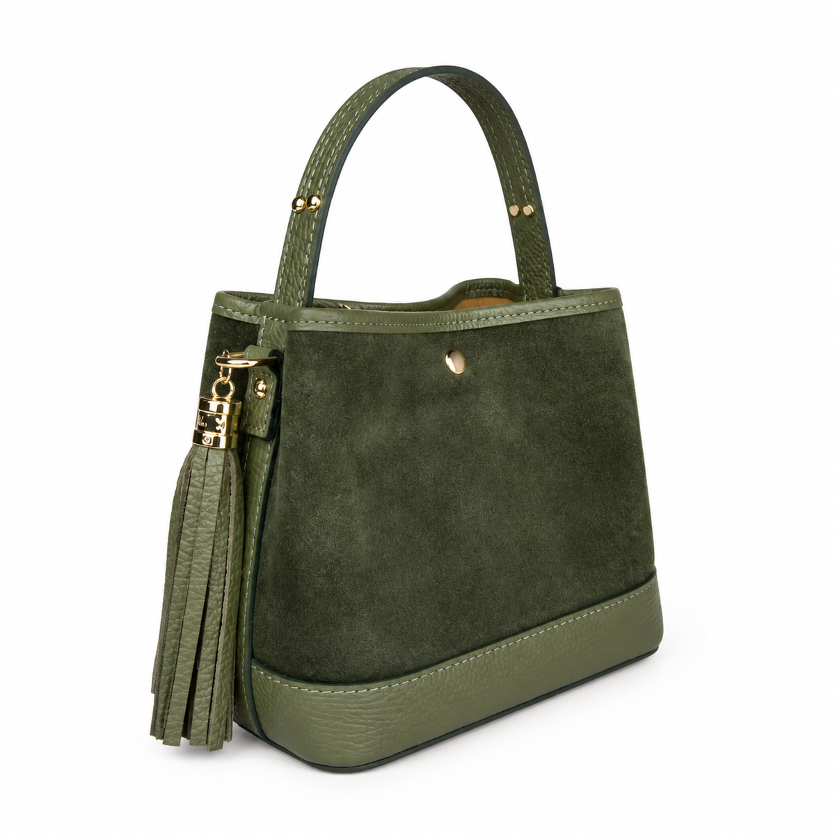 Borsa secchiello 6178 small oliva su fondo bianco