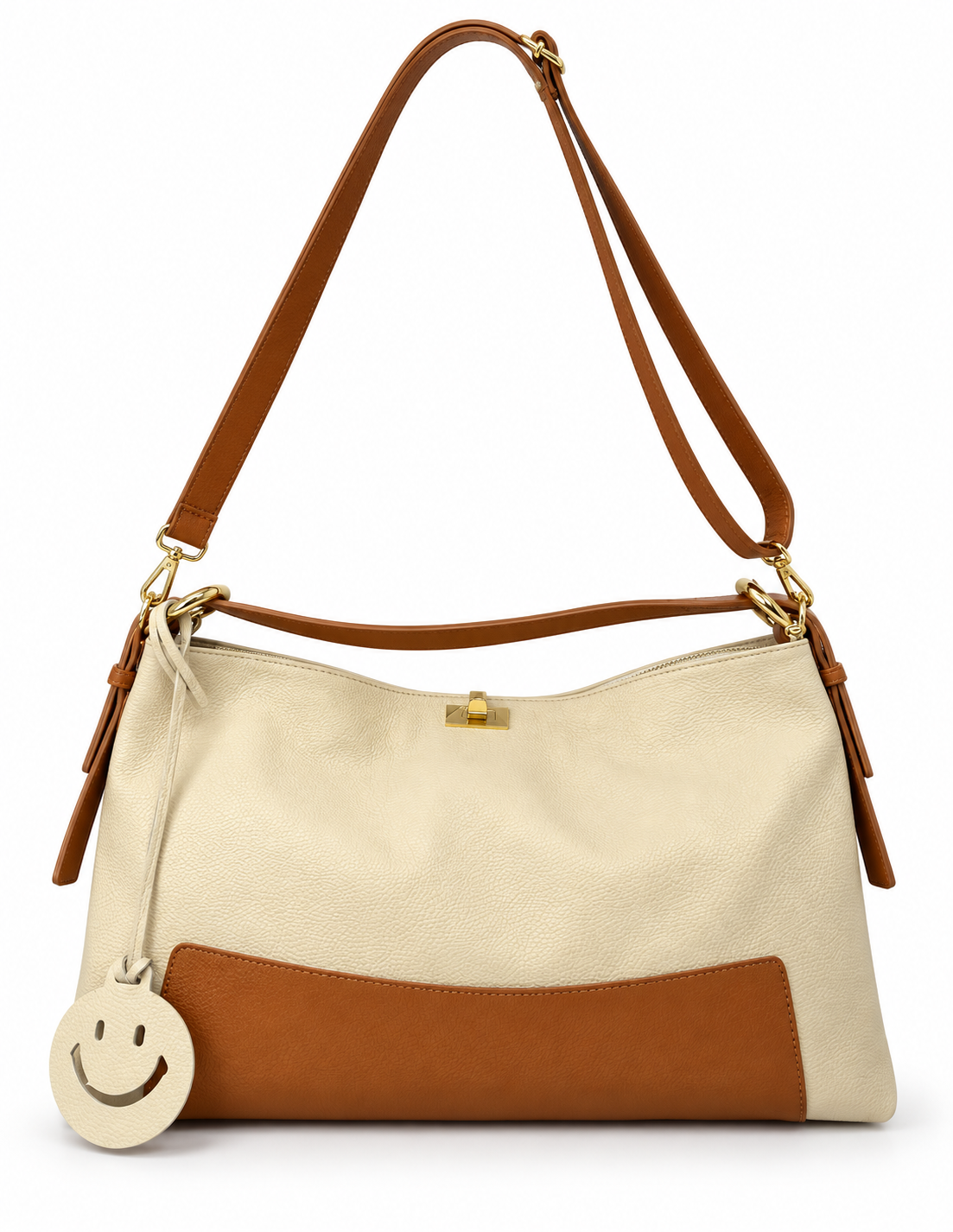 Borsa Smile Beige Cuoio frontale
