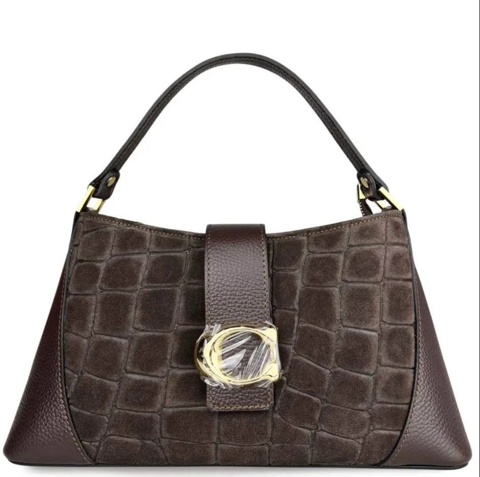 Borsa Vittoria Croco testa di moro