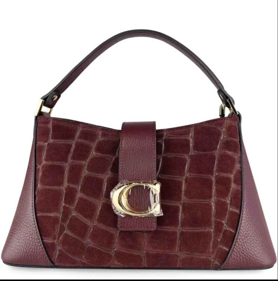 Borsa Vittoria Croco bordeaux