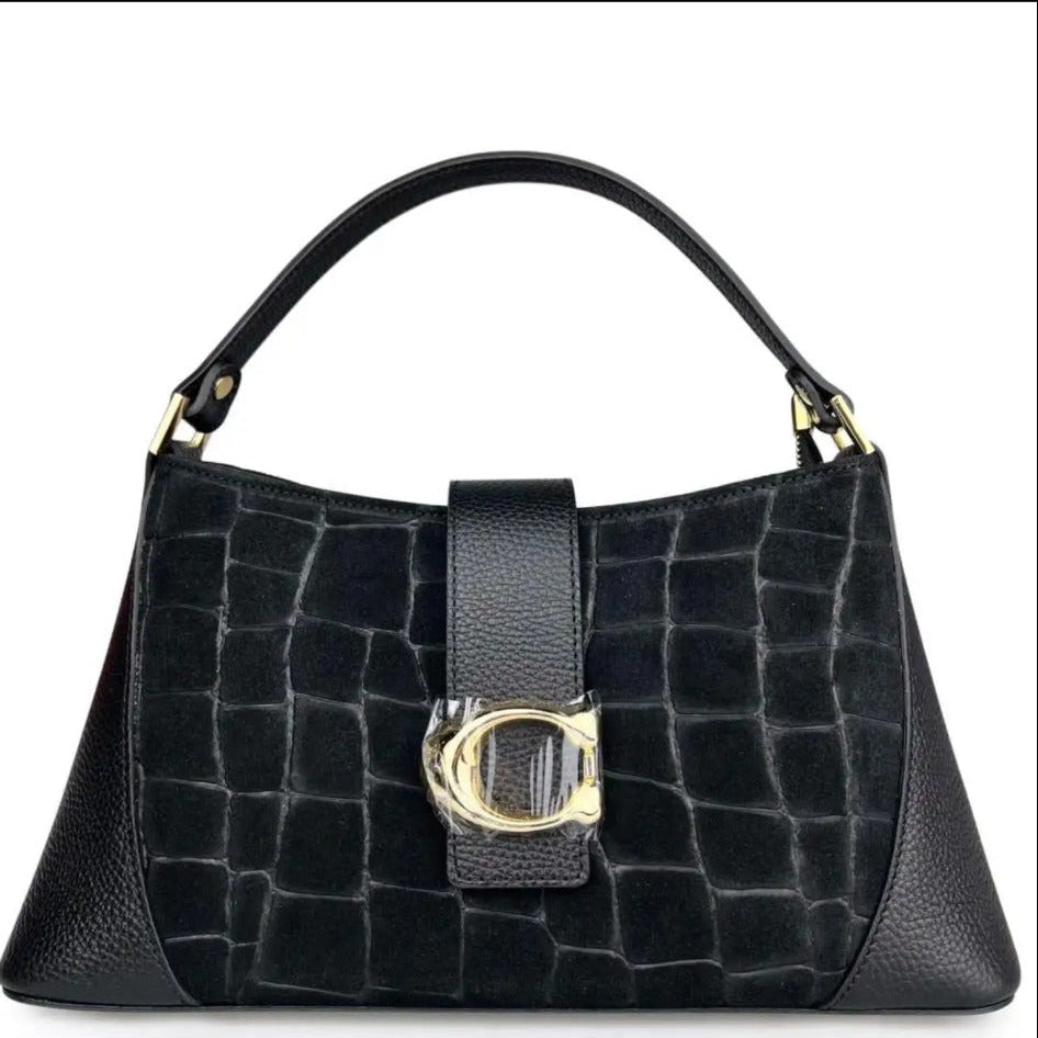 Borsa Vittoria Croco nera